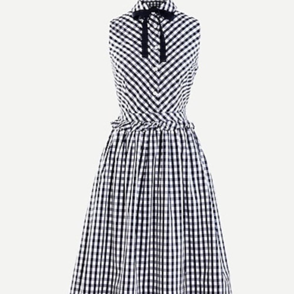 J. Crew Gingham check Ruffle bow tie Dress - Picture 6 of 8